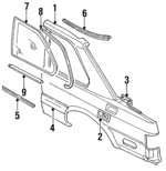 83844F6110 - : Quarter Glass Fastener for Infiniti Image