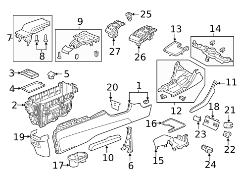 Center Console for 2019 Honda Civic #0