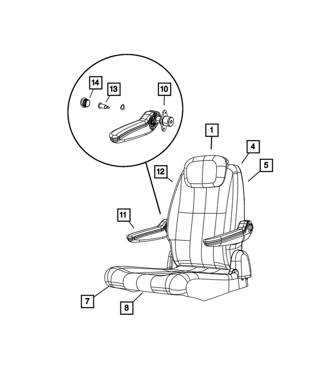 1YK68DX9AA - Interior Trim: Second Row Headrest, Right for Mopar Image image