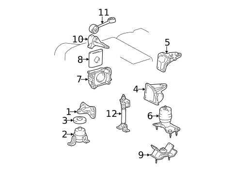 Engine & Trans Mounting for 1999 Lexus RX300 #0