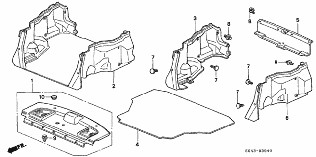 Rear Tray - Trunk Garnish for 1997 Honda Civic #0