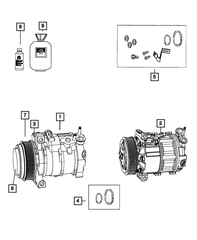5264454 - Air Conditioners and Heaters: A/c Clutch Snap Ring Kit for Mopar Image