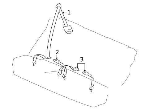 Rear Seat Belts for 2000 Hyundai Accent #0