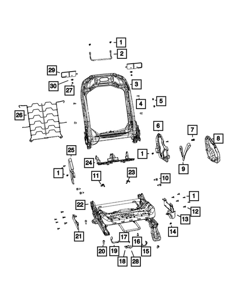 Front Seats - Adjusters, Recliners, Shields and Risers for 2026 Jeep Wrangler #12