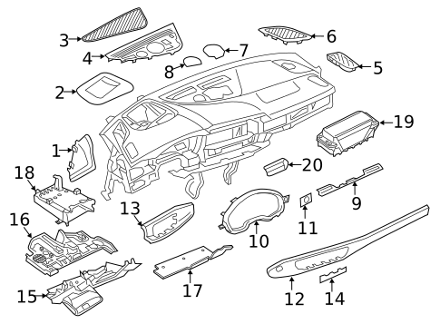 Instrument Panel Components for 2017 Audi A4 Quattro #0