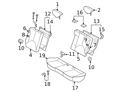 Rear Seat for 2009 Hyundai Accent #0