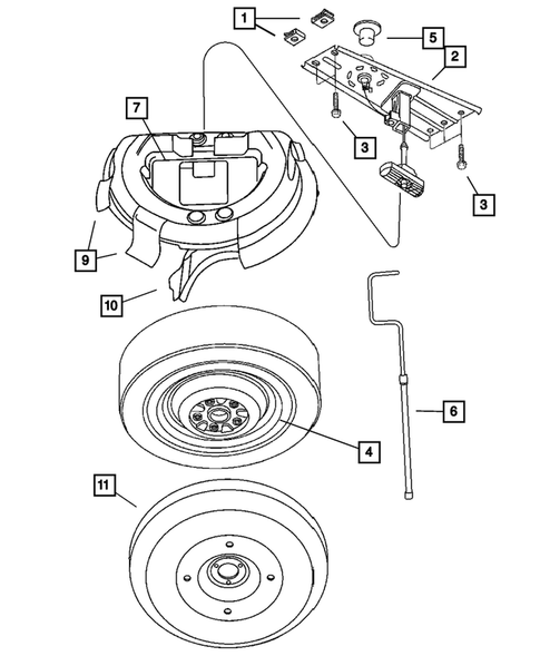 Spare Tire Stowage for 2006 Chrysler Town & Country #0