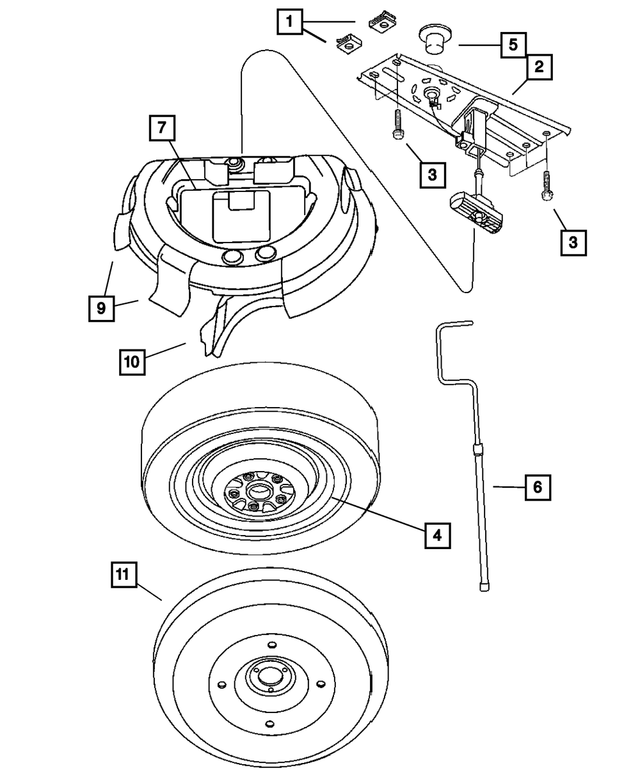 4743334AA - Wheels, Covers and Jacks: Spare Wheel for Mopar Image