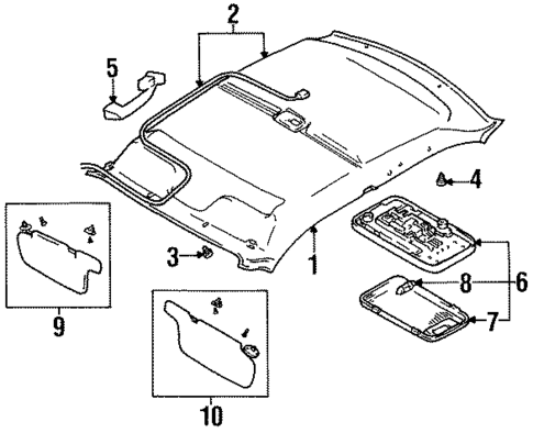 Interior Trim - Roof for 2001 Chevrolet Metro #0