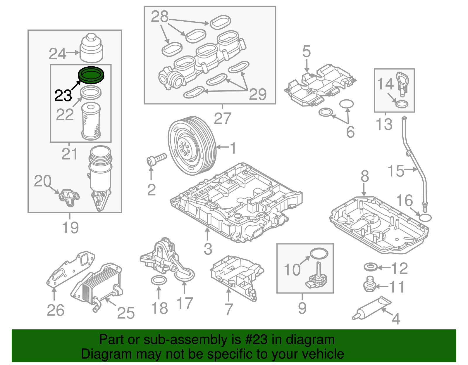 Engine Oil Filter Housing Cover O-Ring - Porsche (N-910-465-01)