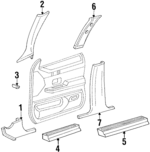 F5AZ5403598C - Body: Windshield Pillar Trim for Ford: Crown Victoria Image