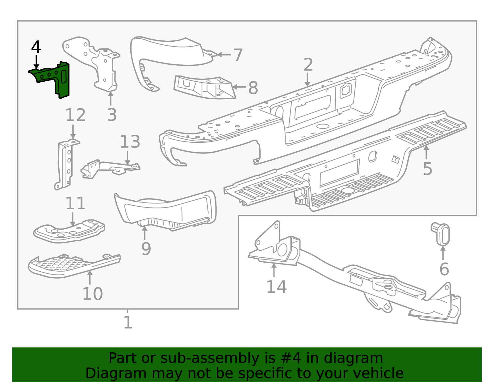 2015-2022 GM Passenger Side Rear Bumper Impact Bar Outer Bracket ...