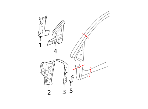 Hinge Pillar for 2003 Volkswagen Beetle #1