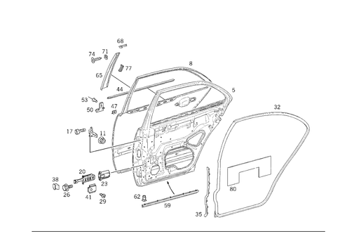 Rear Doors for 1998 Mercedes-Benz E430 #3