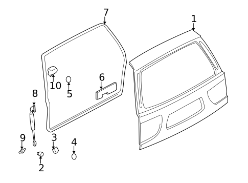 Gate & Hardware for 2000 Nissan Pathfinder #0