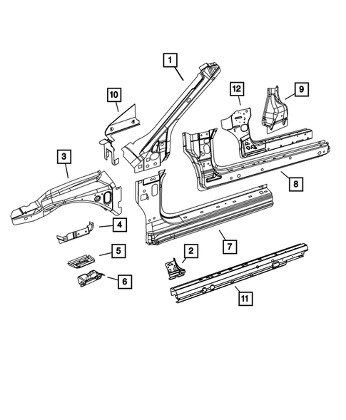Aperture Panel and Pillar Supports for 2011 Chrysler 200 #2