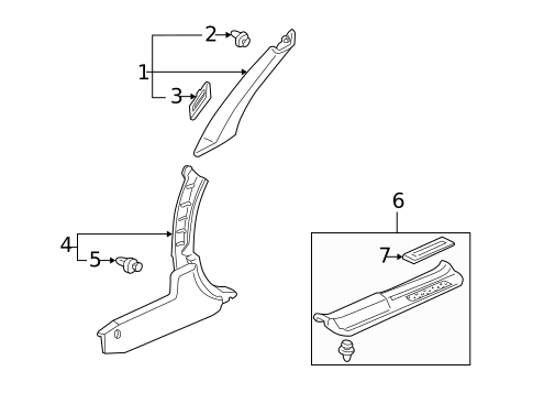 Interior Trim - Pillars for 2000 Honda S2000 #0