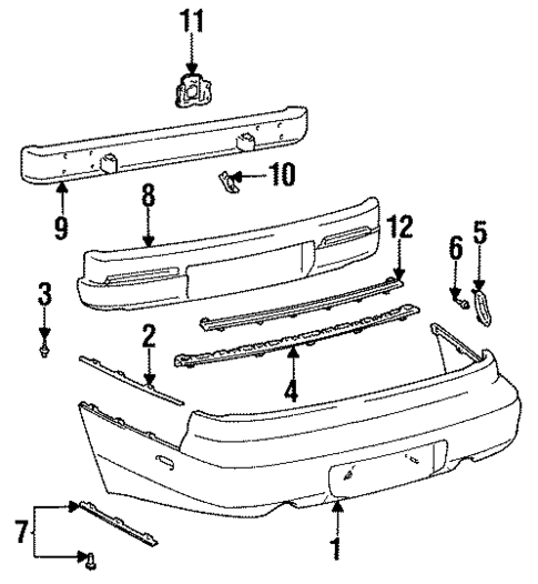 Bumper & Components - Rear for 1993 Lexus GS300 #0