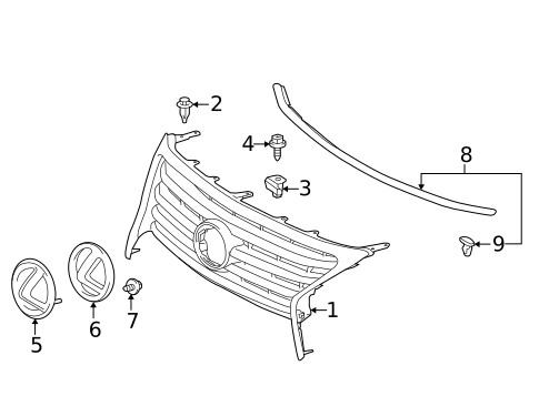 Grille & Components for 2013 Lexus LX570 #0
