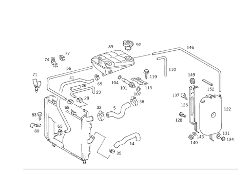 Expansion Tank, Mounting and Hoses for 1990 Mercedes-Benz 300SEL #0