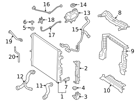 Radiator & Components for 2020 Mercedes-Benz E350 #0
