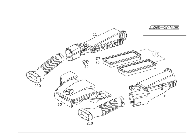 1120900901 - Chassis Sheet Metal/Air Intake: Air Filter for Mercedes-Benz: C32 AMG Image image