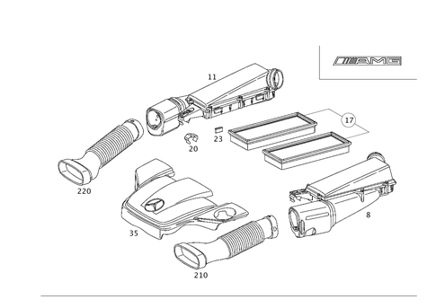 Air Intake, Gasoline Vehicles for 2004 Mercedes-Benz C32 AMG #0