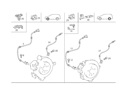 Brake Lining Wear Indicator and Antilock Braking System for 2003 Mercedes-Benz ML55 AMG #1