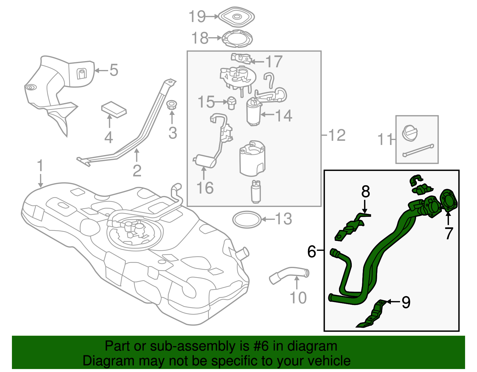 Genuine Fuel Tank Filler Neck for 20112013 Hyundai Elantra Part