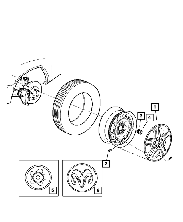 4766336AA - Wheels, Covers and Jacks: Wheel Cover for Mopar Image