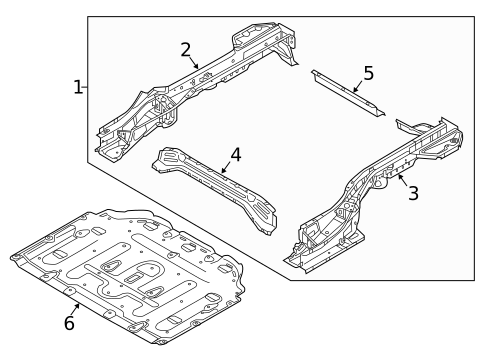 Rear Floor & Rails for 2019 Hyundai Ioniq #1