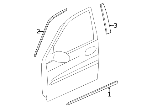 Exterior Trim - Front Door for 2005 Kia Sedona #0