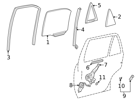 Rear Door for 2000 Toyota Corolla #0