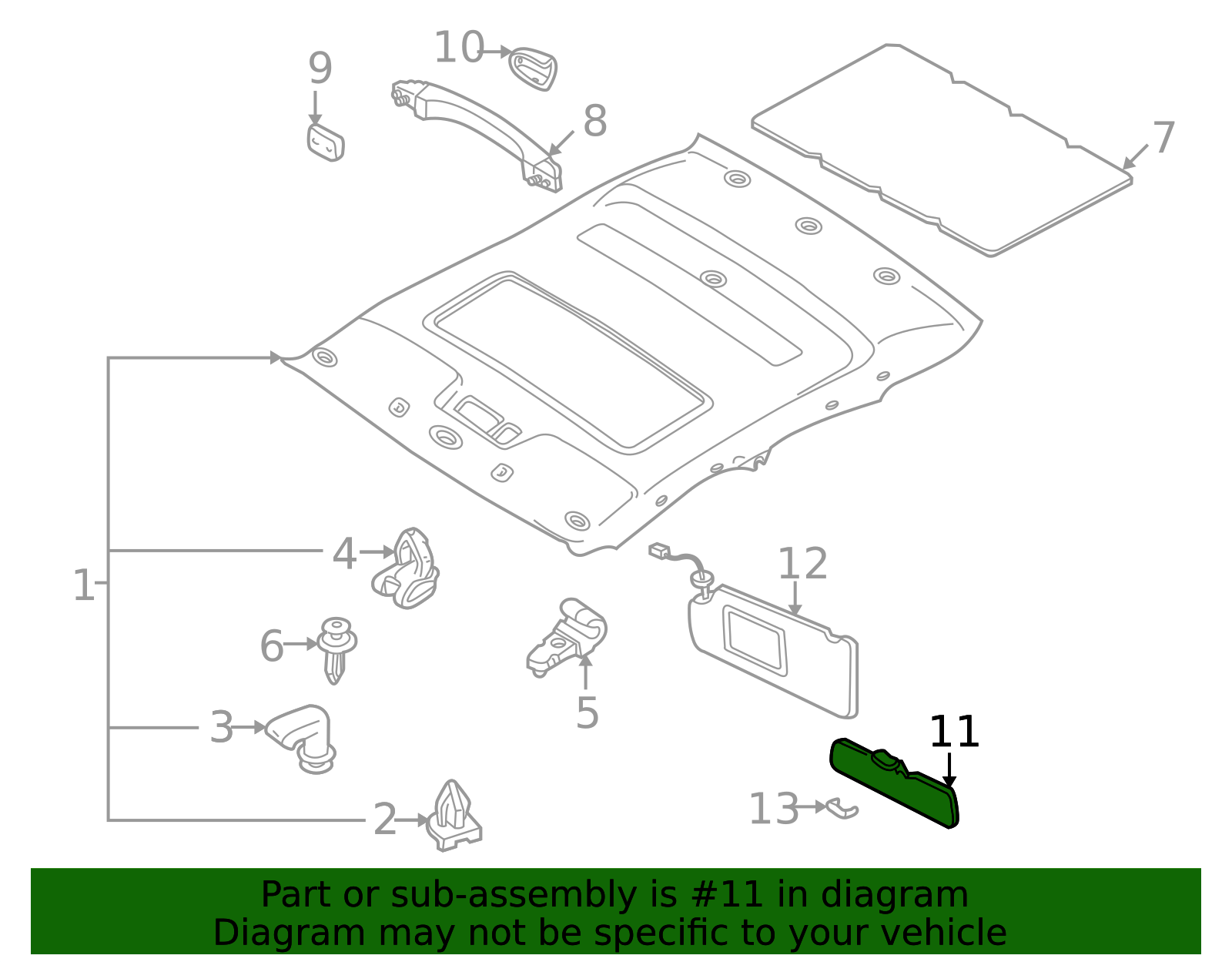 T002-69-290B-03 - Sun-Visor - 2001 2002 Mazda Millenia | Mazda
