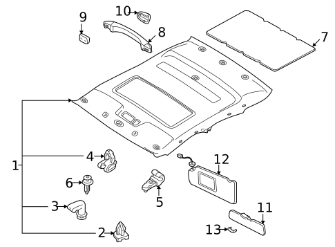 Interior Trim - Roof for 2001 Mazda Millenia #0