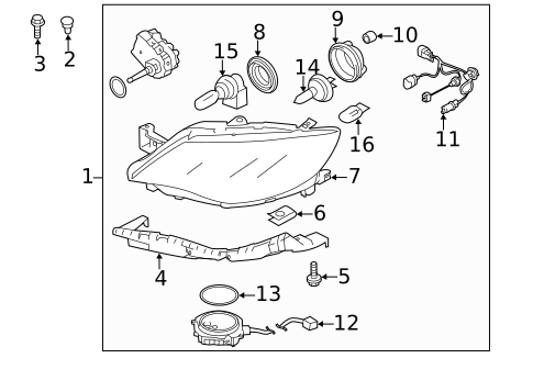 Headlamp Components for 2011 Subaru Impreza #1
