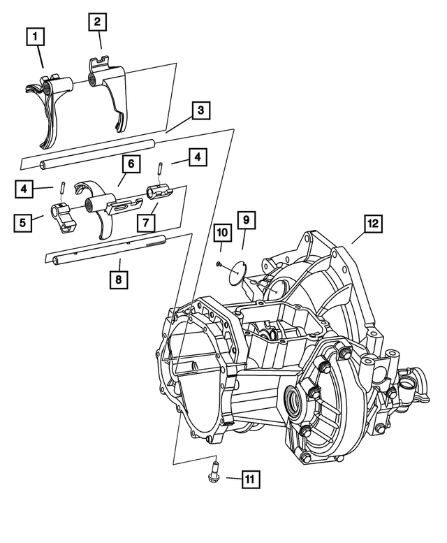 5166422AA - NVG Manual Transaxle 5 Speed: Fifth And Reverse Fork for Mopar Image