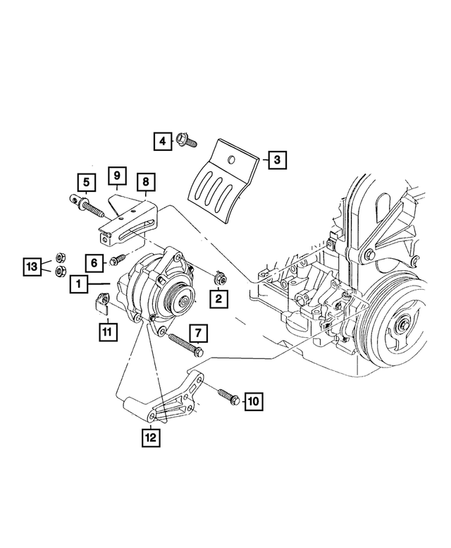 4891533AA - Electrical: Alternator Adjusting Bracket for Mopar Image image