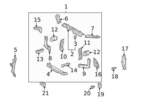 Radiator Support for 2007 Toyota Highlander #0