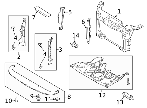 Radiator Support for 2013 Ford Flex #0