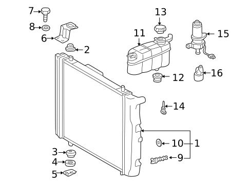 Radiator & Components for 2004 Mercedes-Benz G55 AMG #0