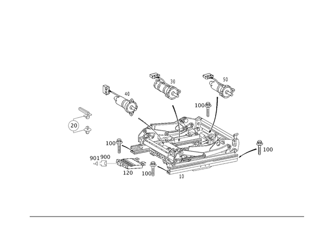 2309103500 - Driver Seat: Seat Frame Base for Mercedes-Benz: SL500, SL55 AMG, SL550, SL600, SL63 AMG, SL65 AMG Image image