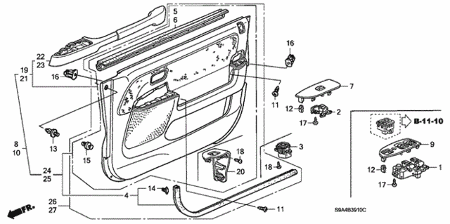 Front Door Lining for 2003 Honda CR-V #0