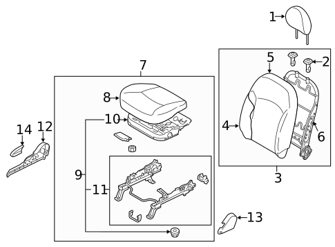 Passenger Seat Components for 2019 Mitsubishi Mirage G4 #0