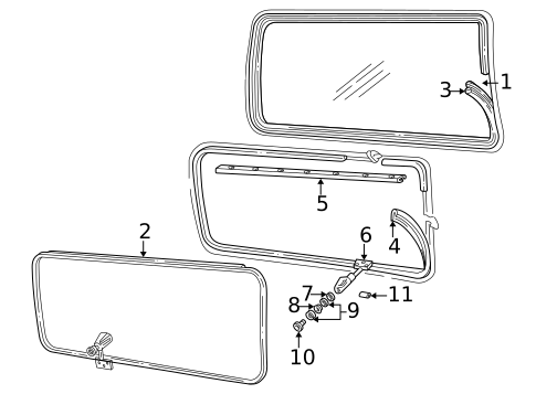 Glass - Side Door for 1995 Dodge B3500 #1
