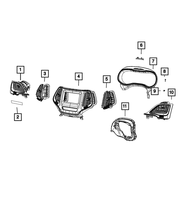 6DD561X8AB - Interior Trim: Instrument Panel Bezel for Mopar Image