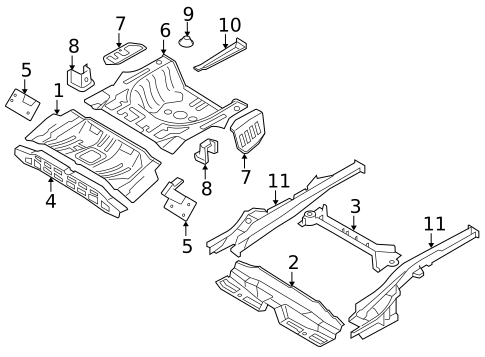 Rear Floor & Rails for 2007 Hyundai Elantra #0