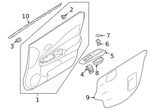 Interior Trim - Front Door for 2017 Nissan Versa Note #0