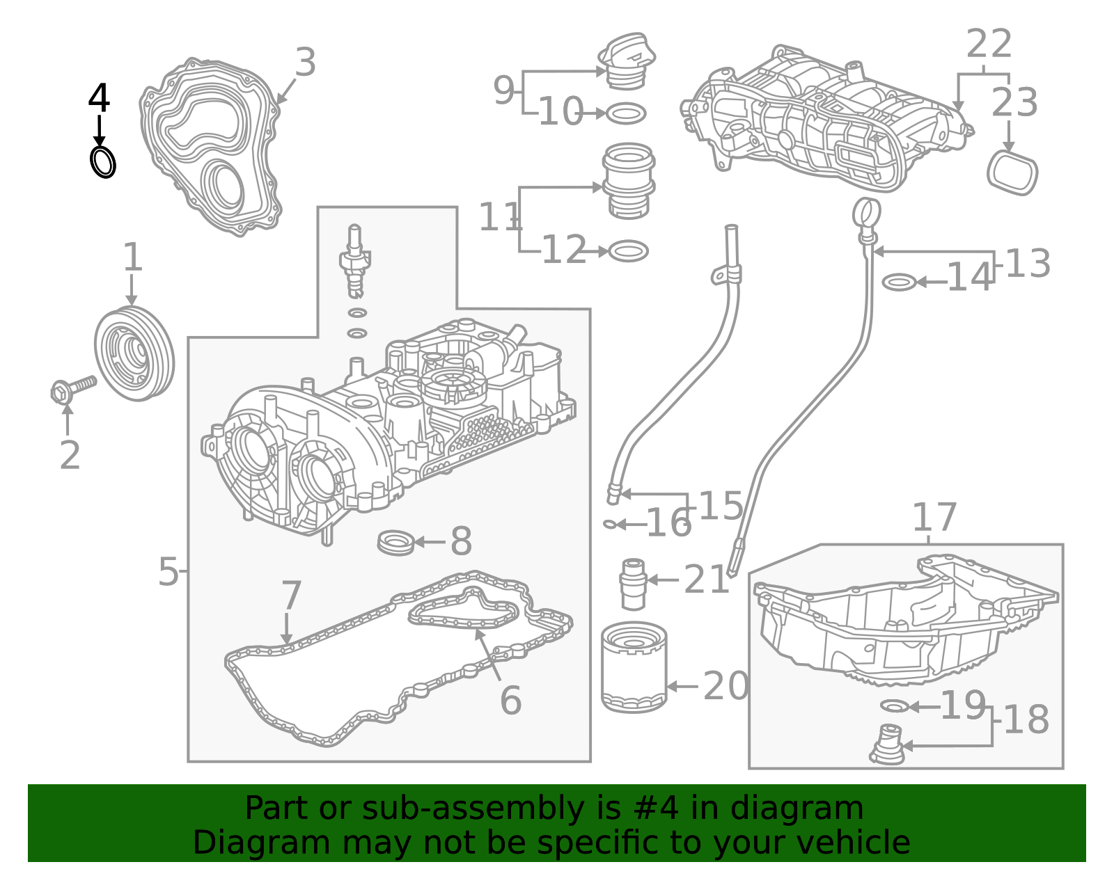 2019-2026 GM Crankshaft Front Oil Seal 12693989 GM | GMPartsDirect.com
