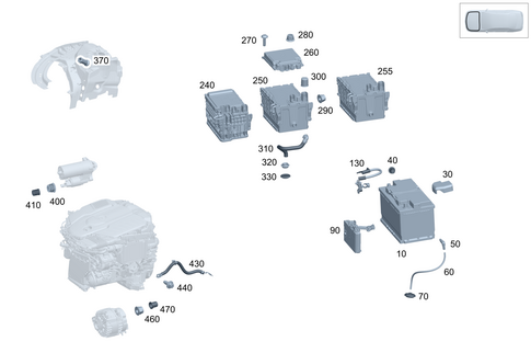 Battery, Starter and Alternator Line for 1991 Mercedes-Benz 350SD #0
